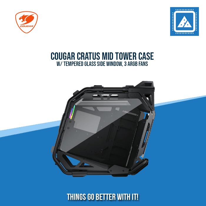 COUGAR CRATUS MID TOWER CASE W/ TEMPERED GLASS SIDE WINDOW, 3 ARGB FANS COUGAR CRATUS MID TOWER CASE W/ TEMPERED GLASS SIDE WINDOW, 3 ARGB FANS